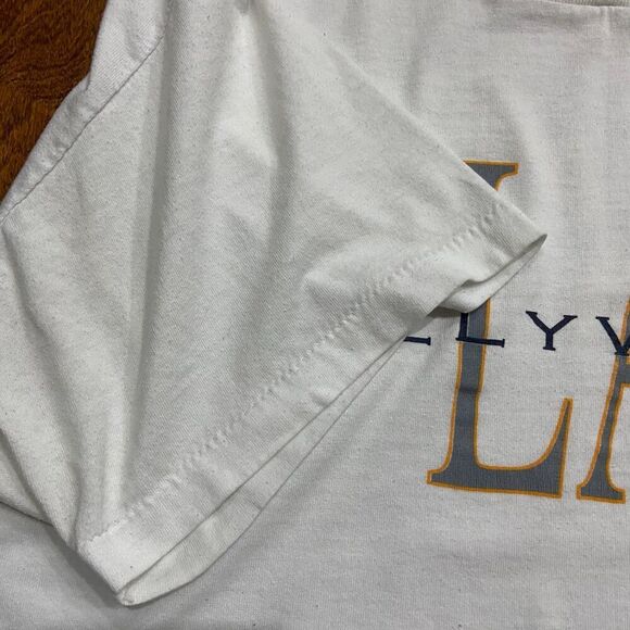 Oneita Vintage 90s Single Stitch Hollywood LA White Travel T-Shirt Mens XL - Picture 4 of 8